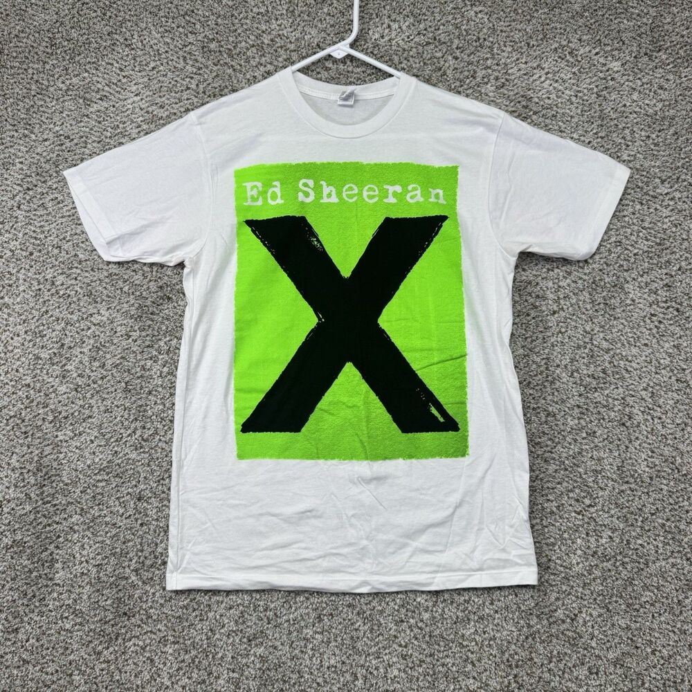 Ed Sheeran X Tour 2014 Shirt Size Medium‎ White Double Sided Cotton Concert Tee